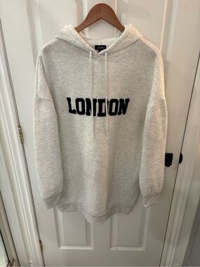 Justify Light Gray Longline Oversized Hoodie